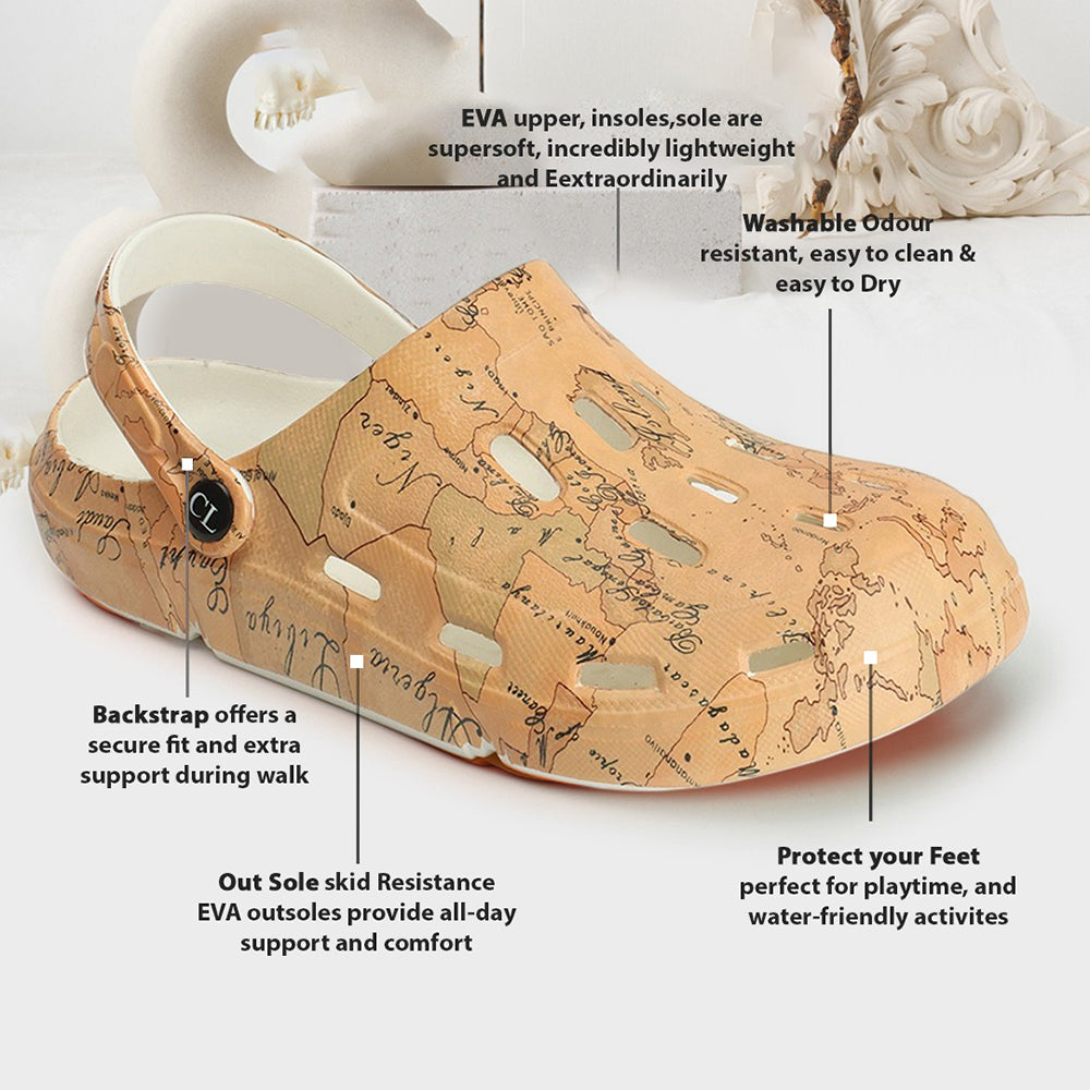 Men Printed Patterned Slip On Clogs