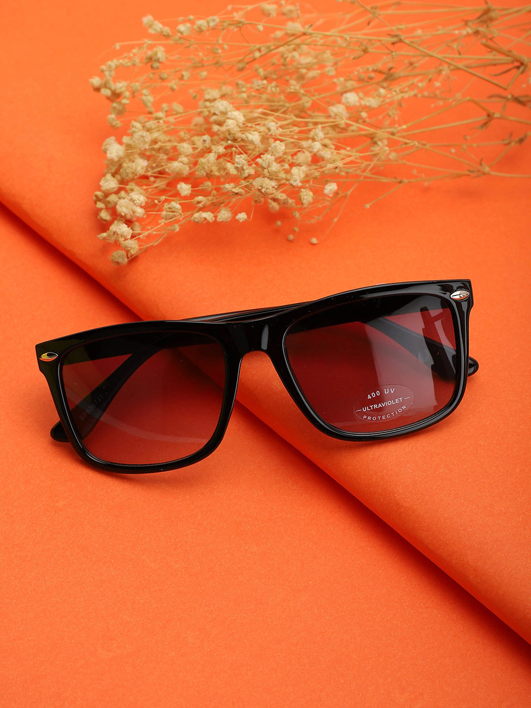 Carlton London Grey Lens & Black Wayfarer Sunglasses With Uv