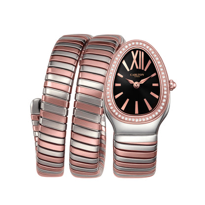 Carlton London Charmer Women Black Stainless Steel Analog Watch - CLW-SNK-A1BK