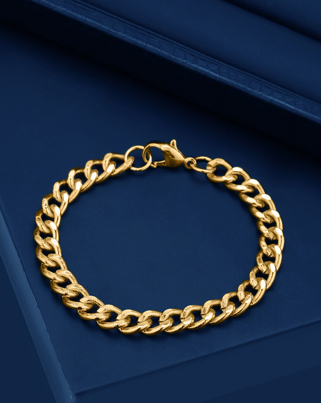 Men Gold Plated Link Bracelet