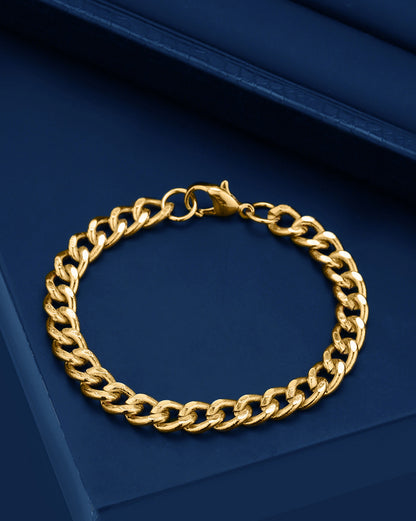 Men Gold Plated Link Bracelet