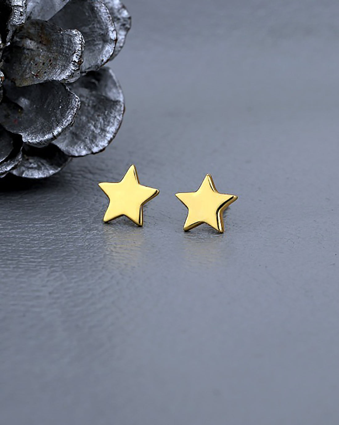 925 Sterling Silver 18kt Gold Plated Petite Star Stud Earring