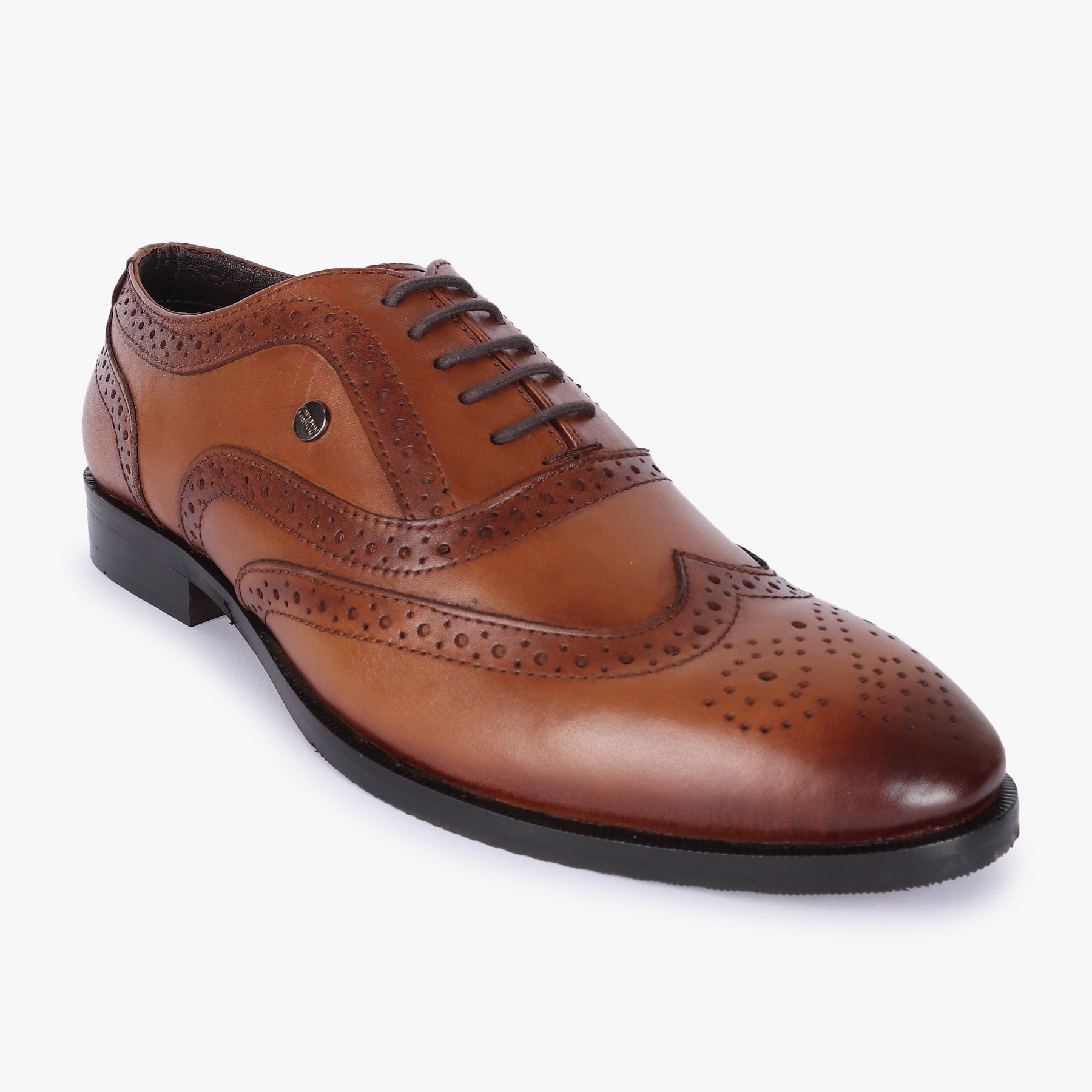 Men Tan Leather Brogues