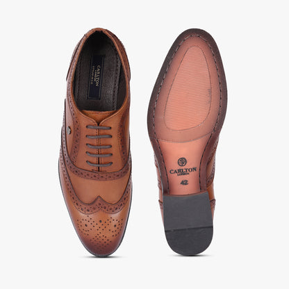 Men Tan Leather Brogues