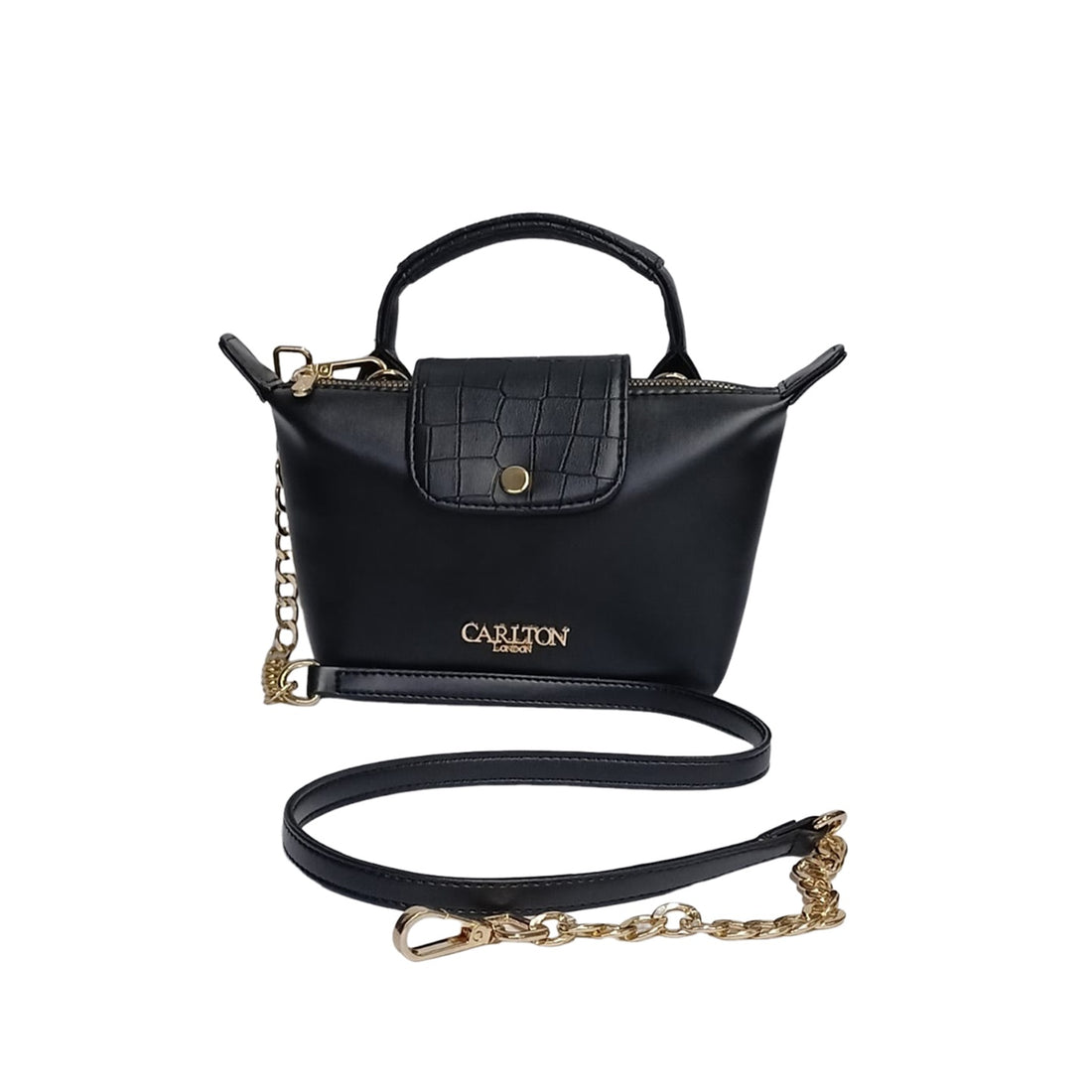 Carlton London Black Textured Sling Bag  CLLP 1049 Black