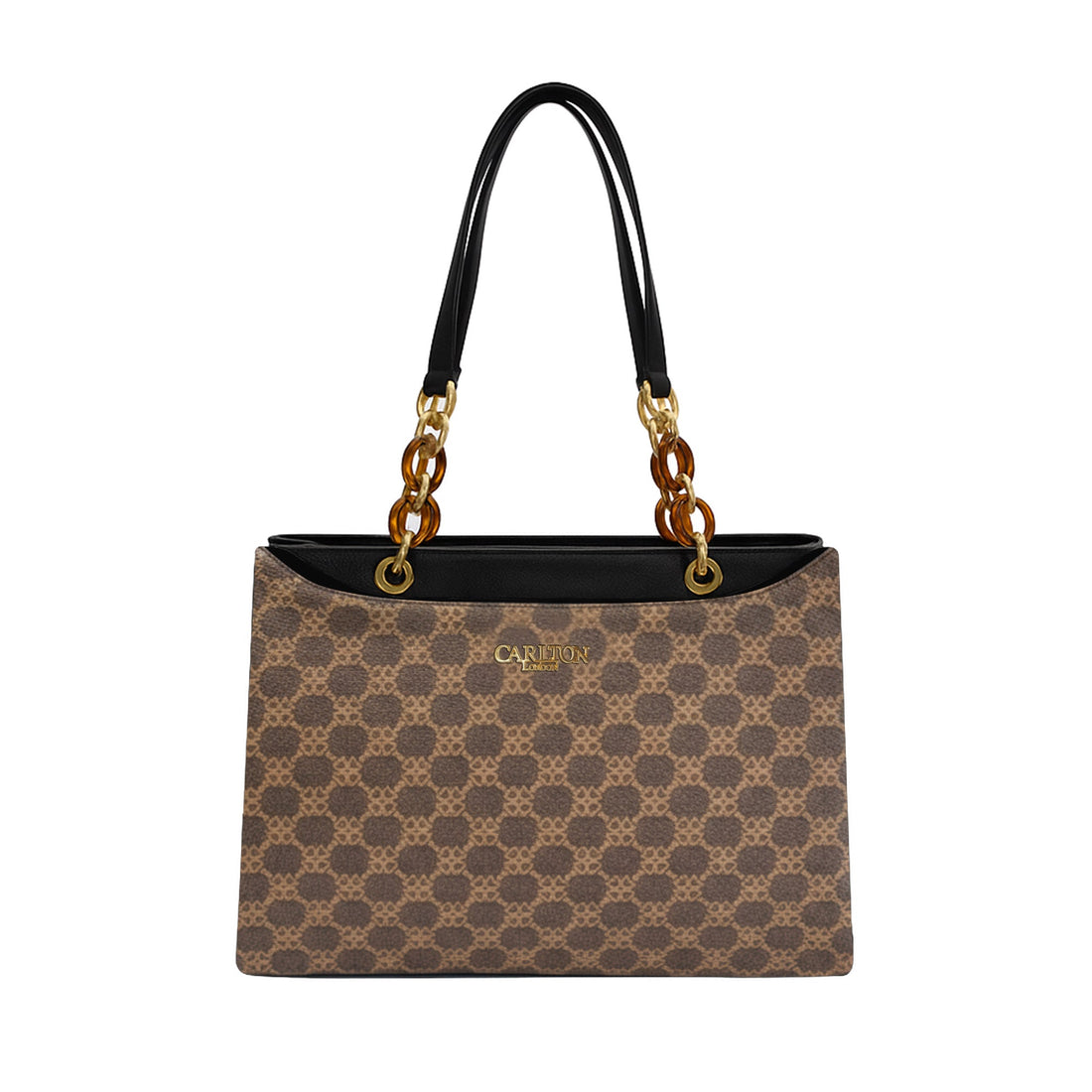 Carlton London Daphne Brown Printed Tote Bag  CLLP 1063 BROWN