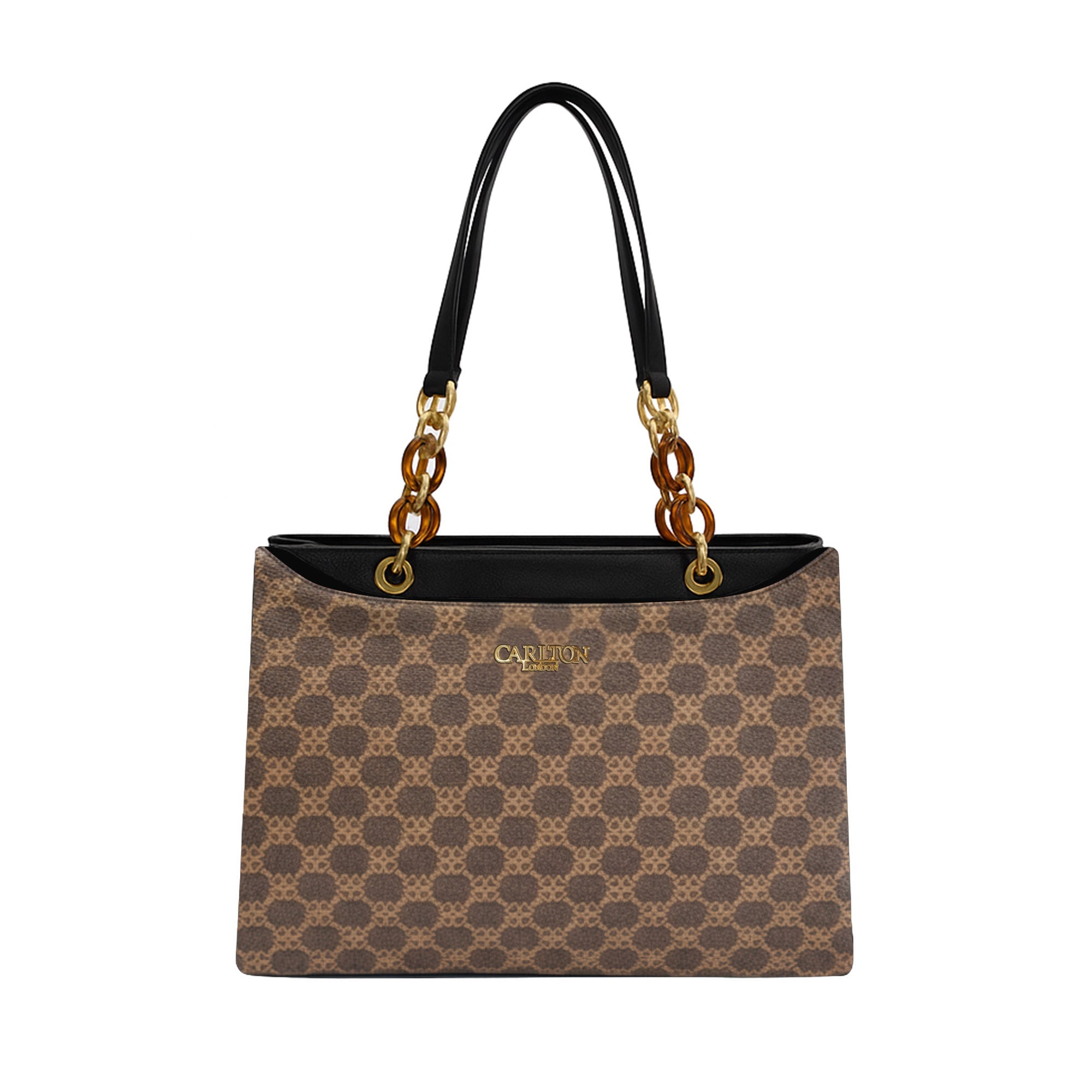 Carlton London Daphne Brown Printed Tote Bag  CLLP 1063 BROWN