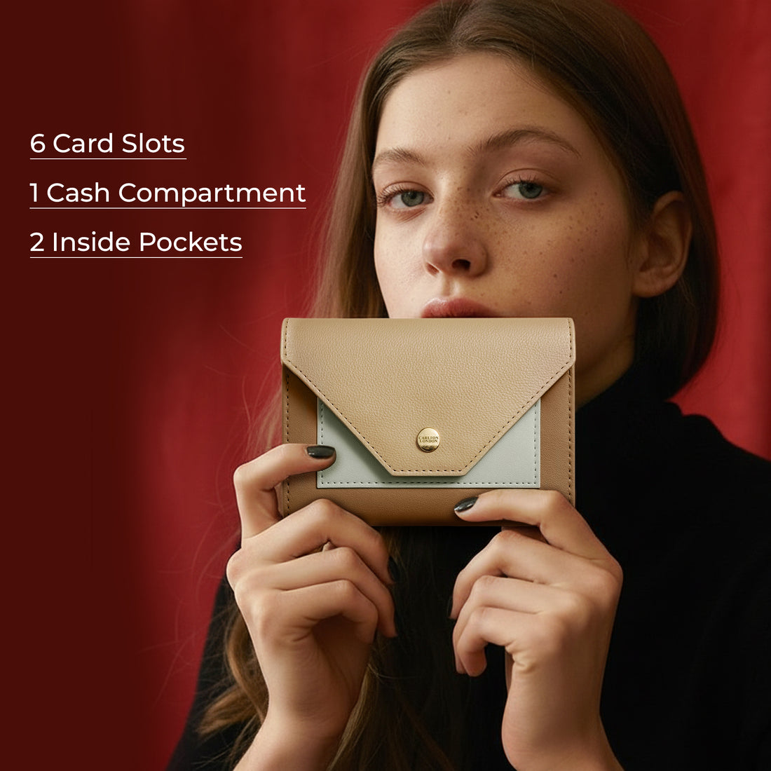 Carlton London Women Tri-Fold Envelope Wallet with Multi-Card Organizer