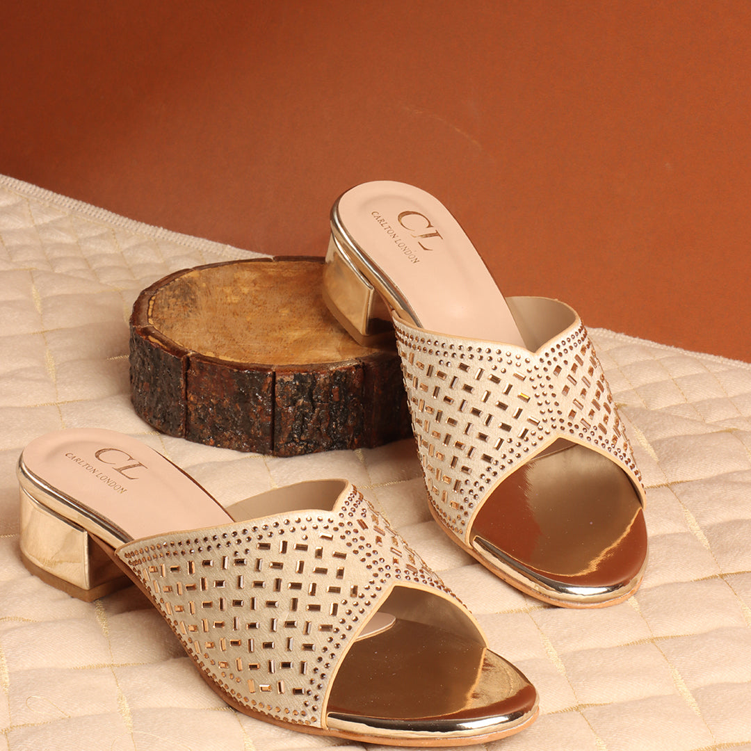 Women Embellished Block Heel Sandals