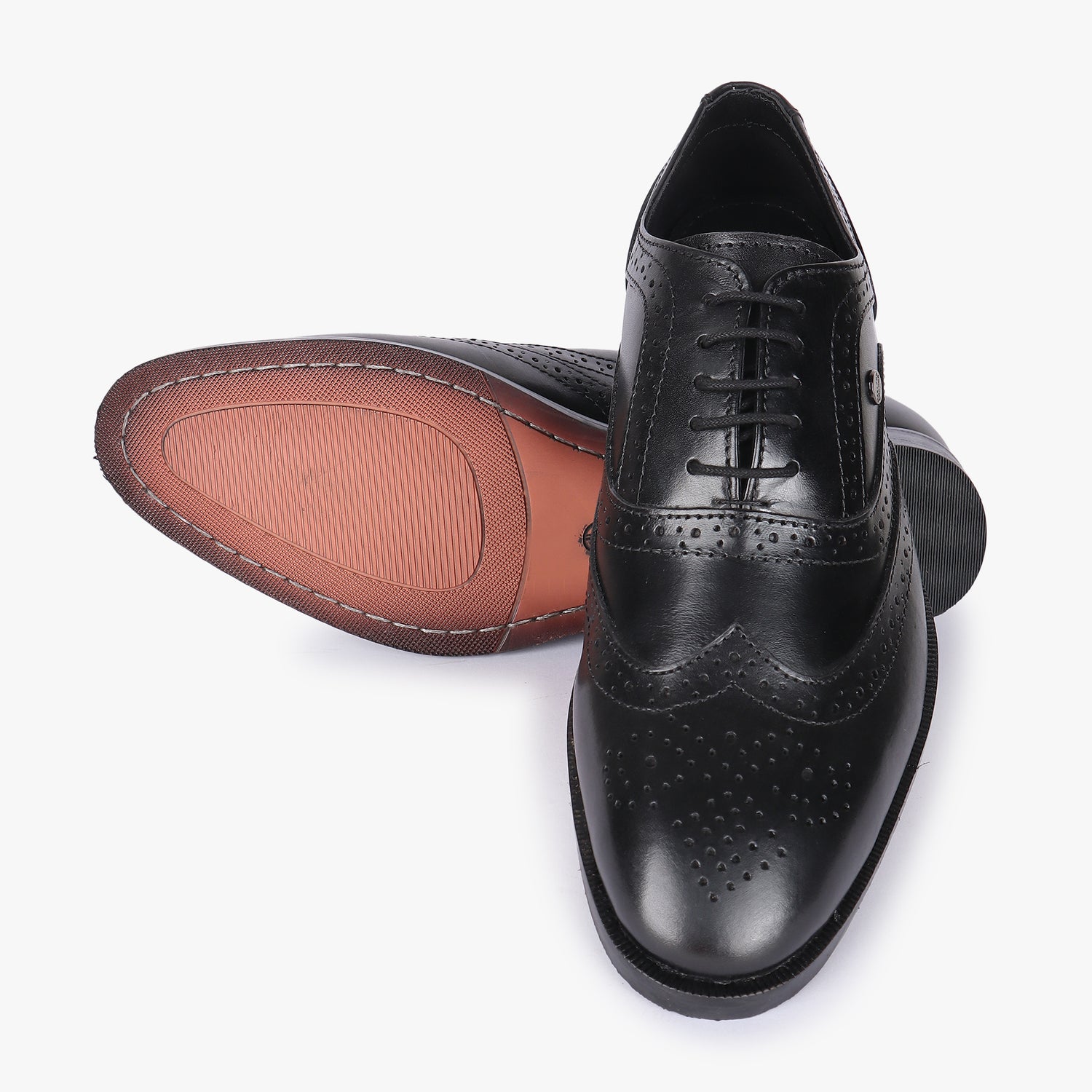 Men Black Leather Brogues