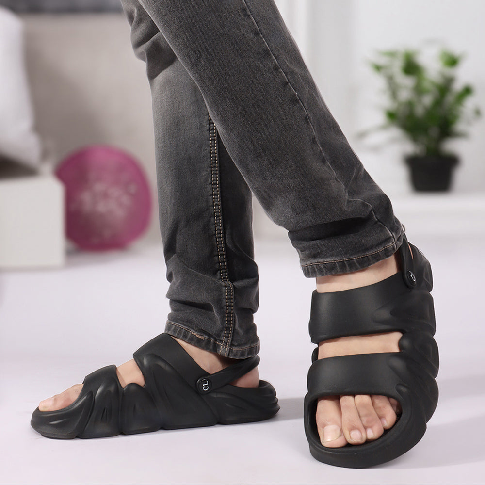 Men Textured Adjustable Double Strap Sandals
