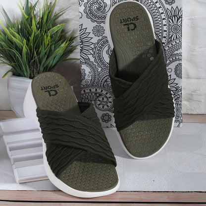 Women Criss Cross Klynit Comfort Slides