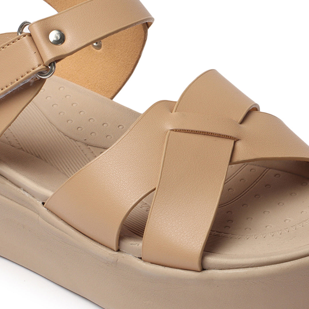 Women Comfortable Flatform Ankle Strap Sandals