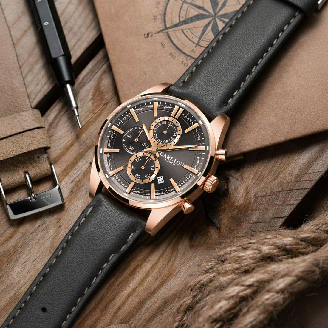 Carlton London Men Windsor Grey Analog Watch CL-WD-GRY