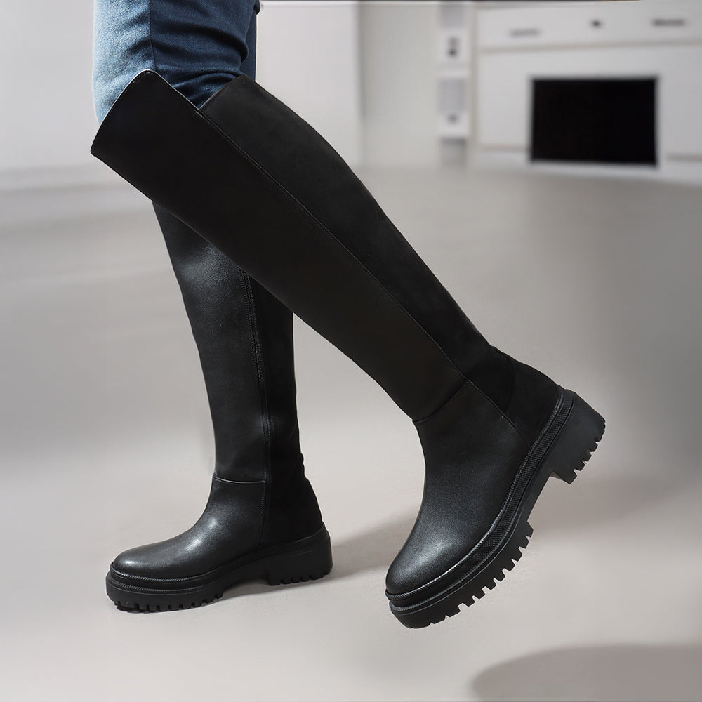 Women Block-Heeled Winter Over-the-Knee Boots