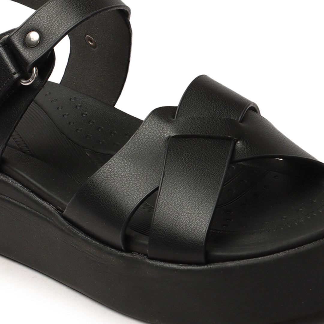 Women Comfortable Flatform Ankle Strap Sandals