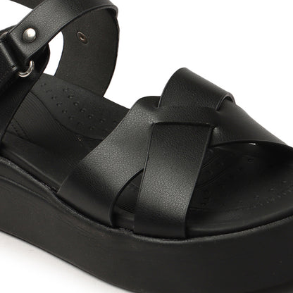 Women Comfortable Flatform Ankle Strap Sandals