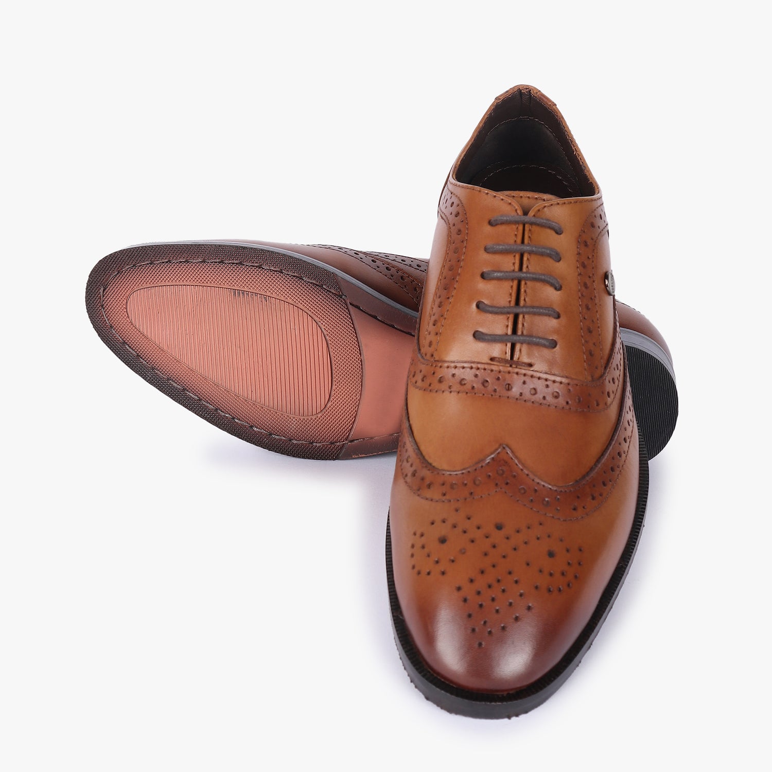 Men Tan Leather Brogues