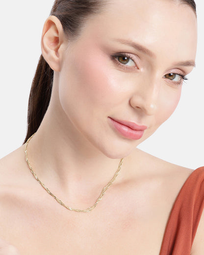 18kt Gold Plated Double Twisted Chain Necklace
