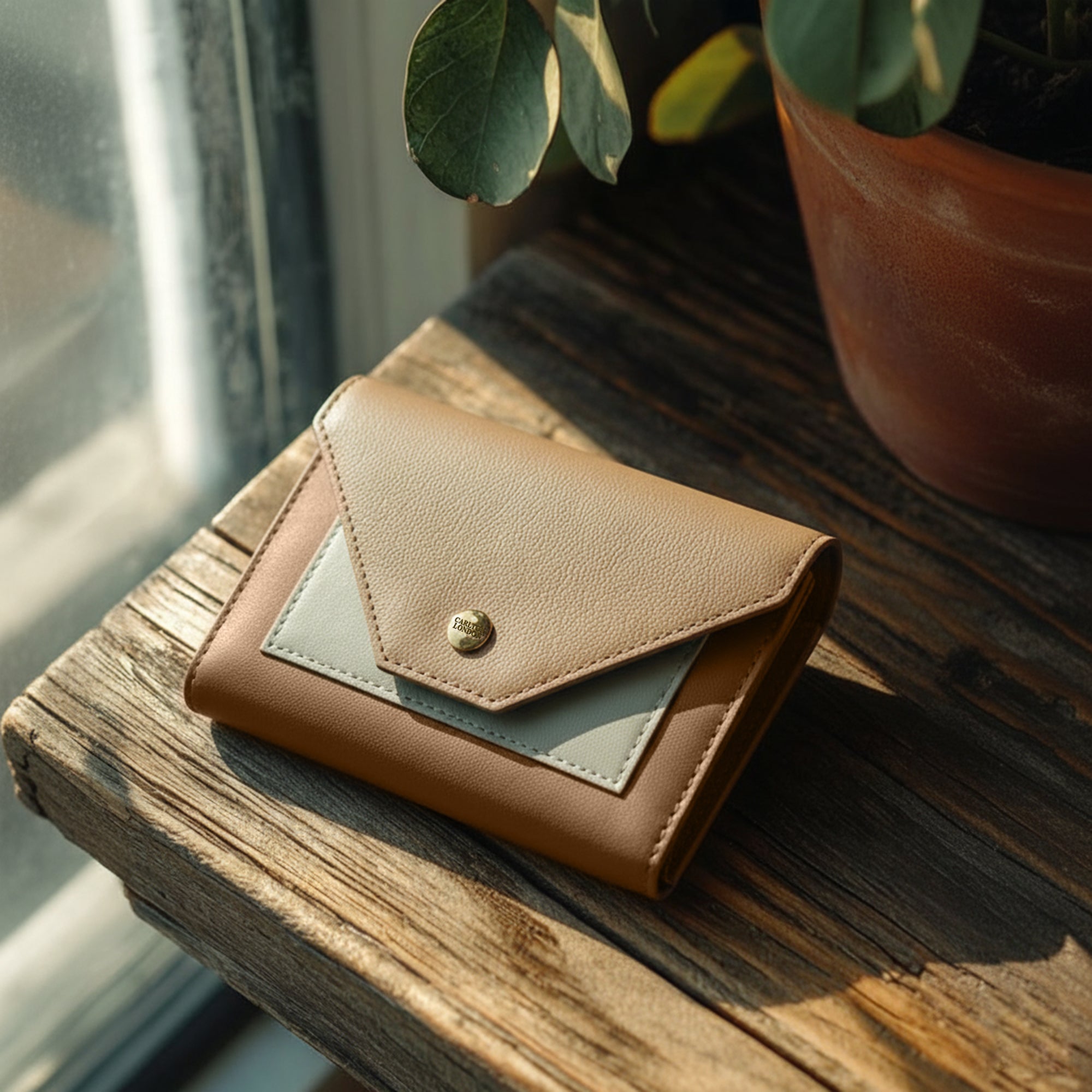 Carlton London Women Tri-Fold Envelope Wallet with Multi-Card Organizer
