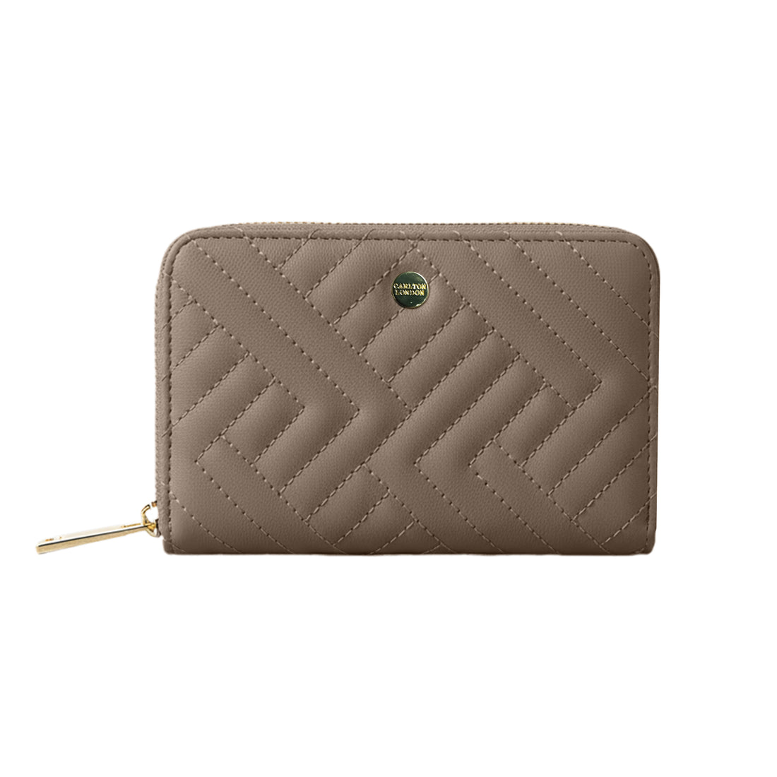 Carlton London Women Estelle Zip Around Textured Wallet with Gold Hardware