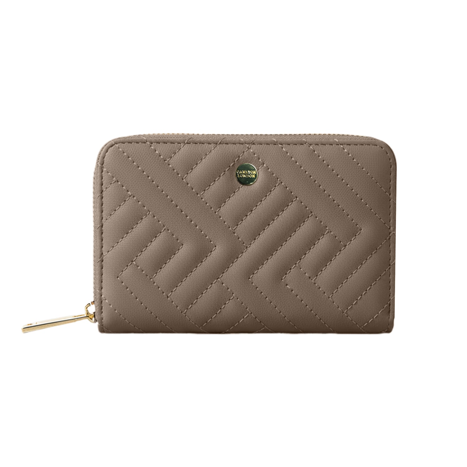 Carlton London Women Estelle Zip Around Textured Wallet with Gold Hardware