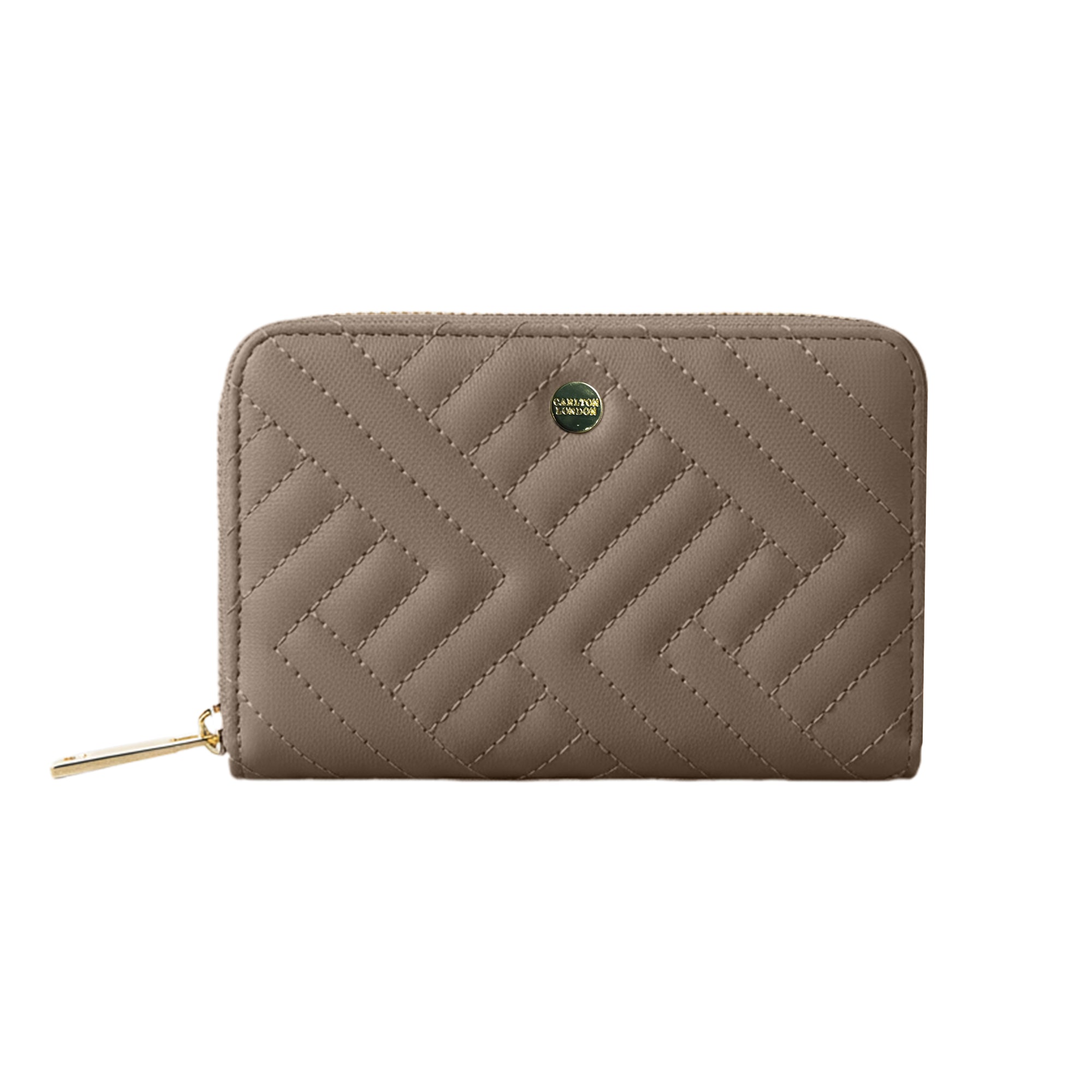 Carlton London Women Estelle Zip Around Textured Wallet with Gold Hardware