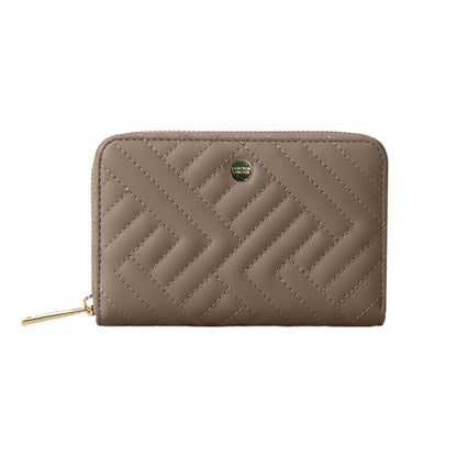 Carlton London Women Estelle Zip Around Textured Wallet with Gold Hardware
