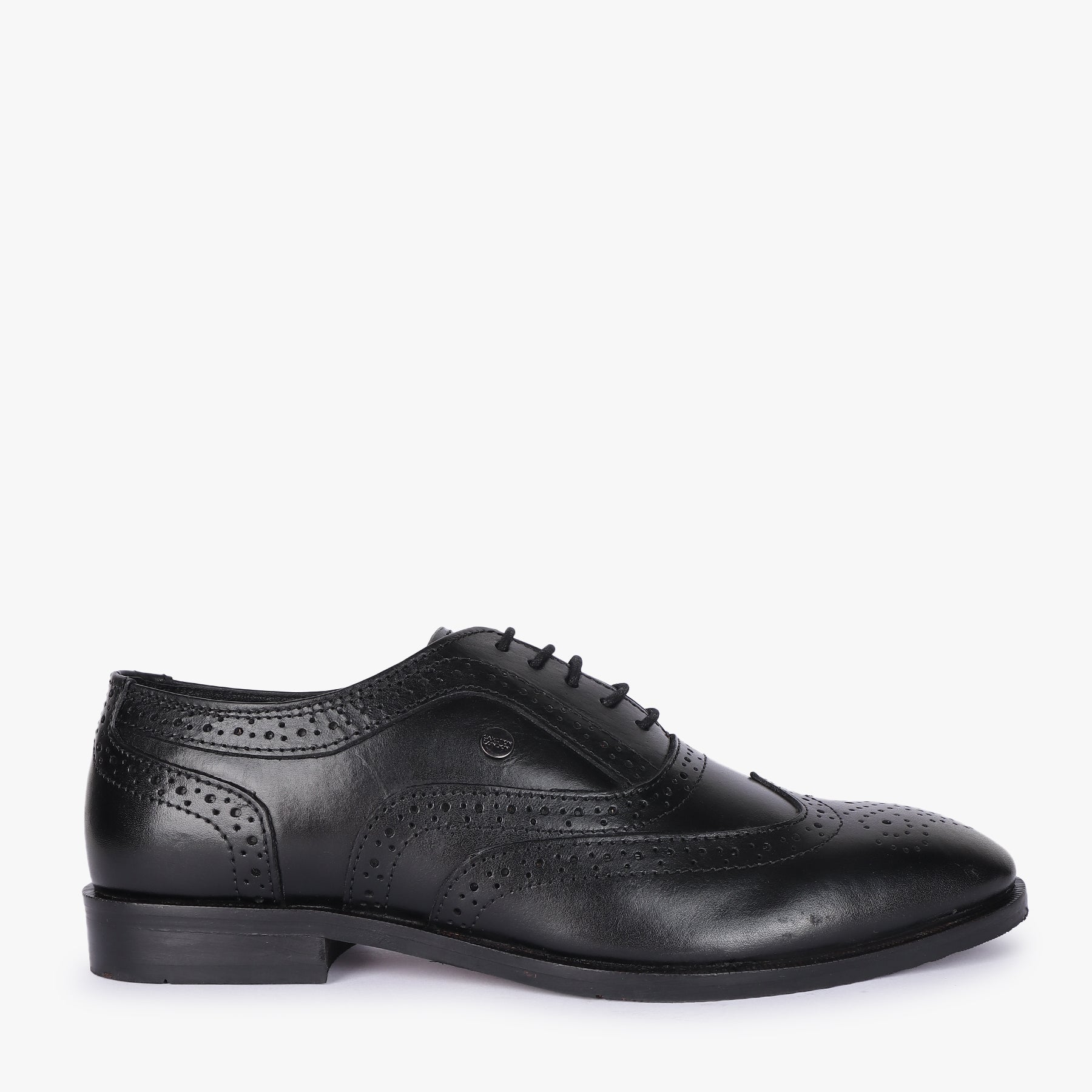 Men Black Leather Brogues