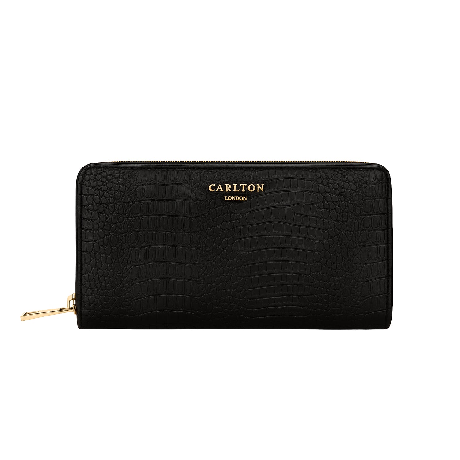 Carlton London Women Estelle Zip Around Textured Wallet with Gold Hardware