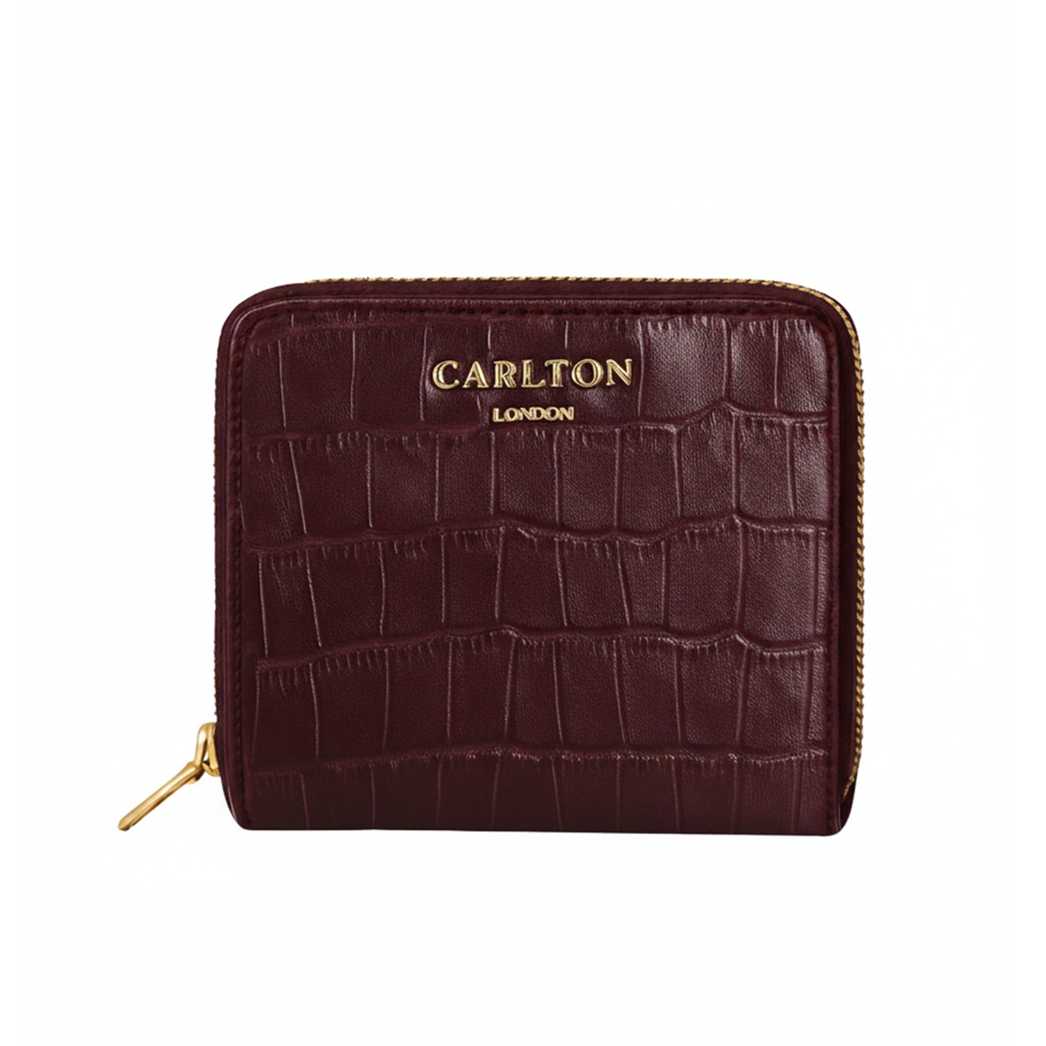 Carlton London Women Estelle Zip Around Textured Wallet with Gold Hardware