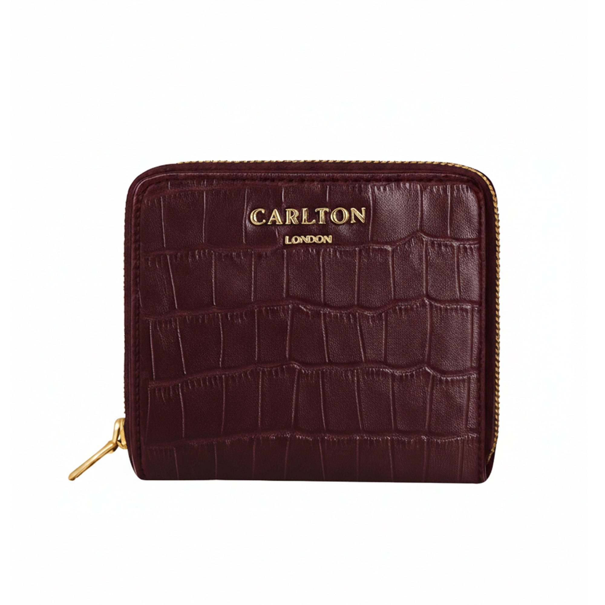 Carlton London Women Estelle Zip Around Textured Wallet with Gold Hardware