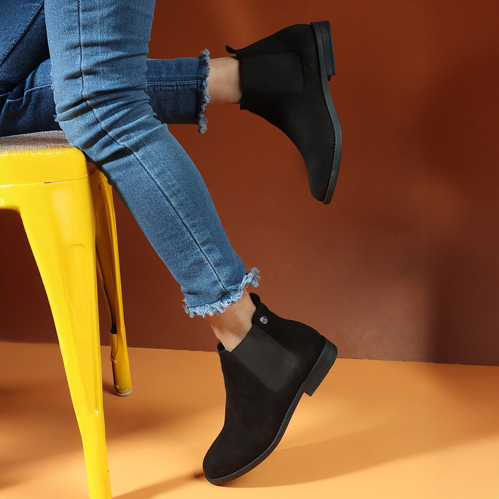 Women Casual Block-Heeled Chelsea Boots