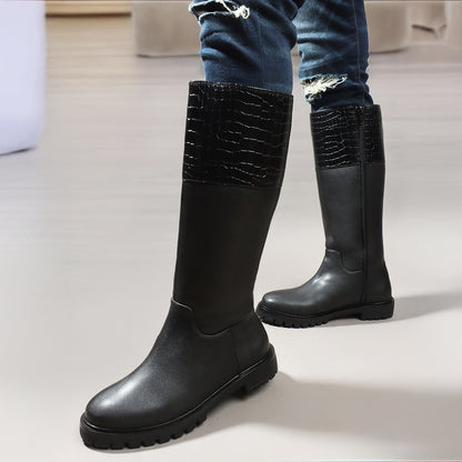 Women Block-Heeled Winter Long  Boots