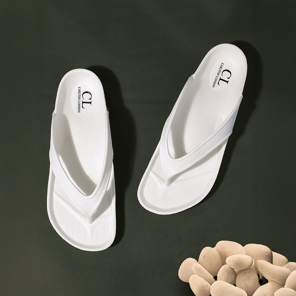 Men Textured Comfort Thong Sandals