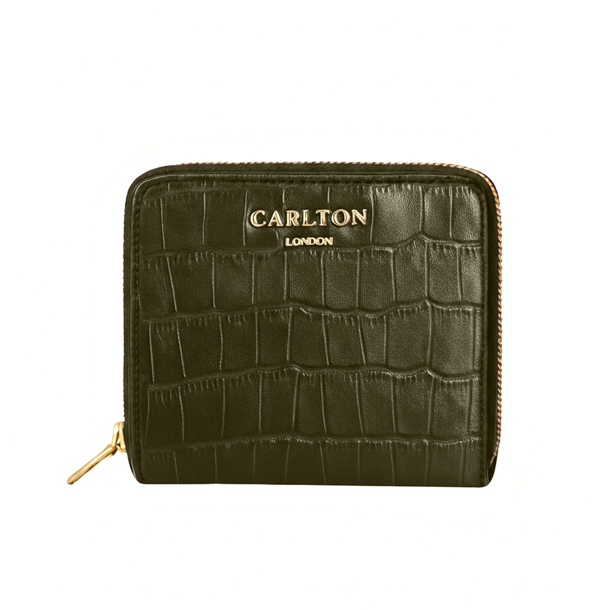 Carlton London Women Estelle Zip Around Textured Wallet with Gold Hardware