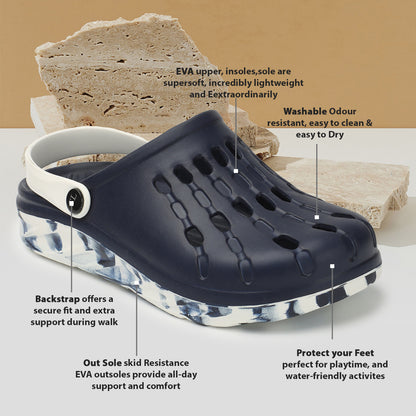 Men Perforated Comfort Clogs with Contrasting Strap