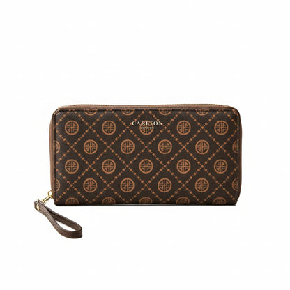 Carlton London Women Printed Zip Around Wallet With Detachable Wrist Strap