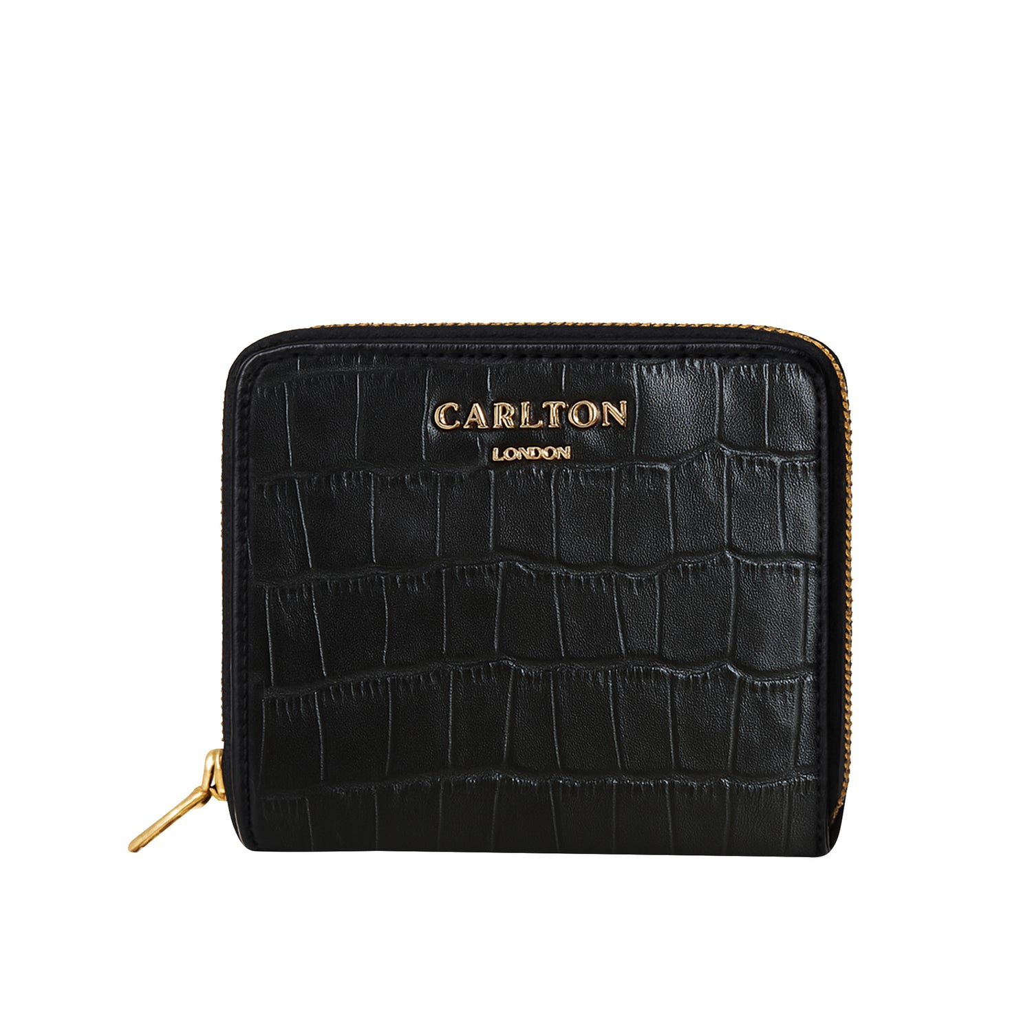 Carlton London Women Estelle Zip Around Textured Wallet with Gold Hardware