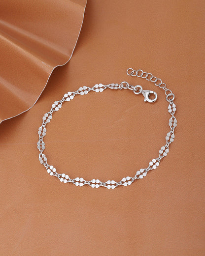 925 Sterling Silver Rhodium Plated Wraparound Bracelet