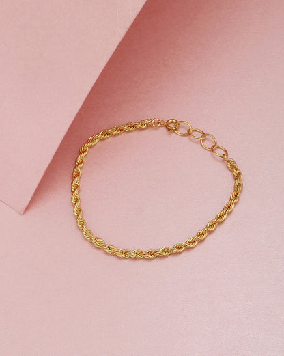 18kt Gold Plated Rope Chain Wraparound Bracelet