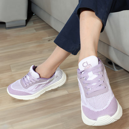Women Mesh Flyknit Technology Lace-Up Sports Shoes