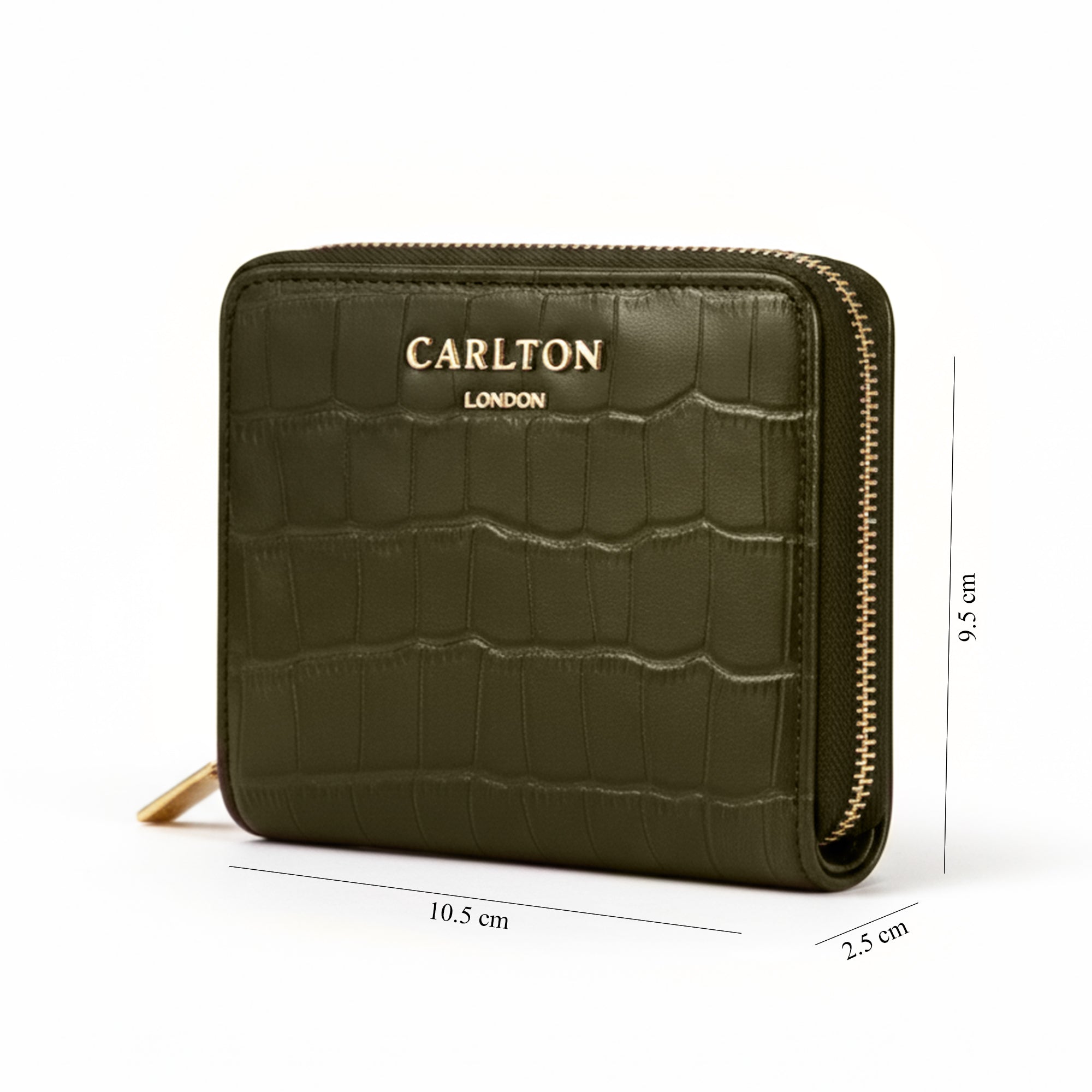 Carlton London Women Estelle Zip Around Textured Wallet with Gold Hardware