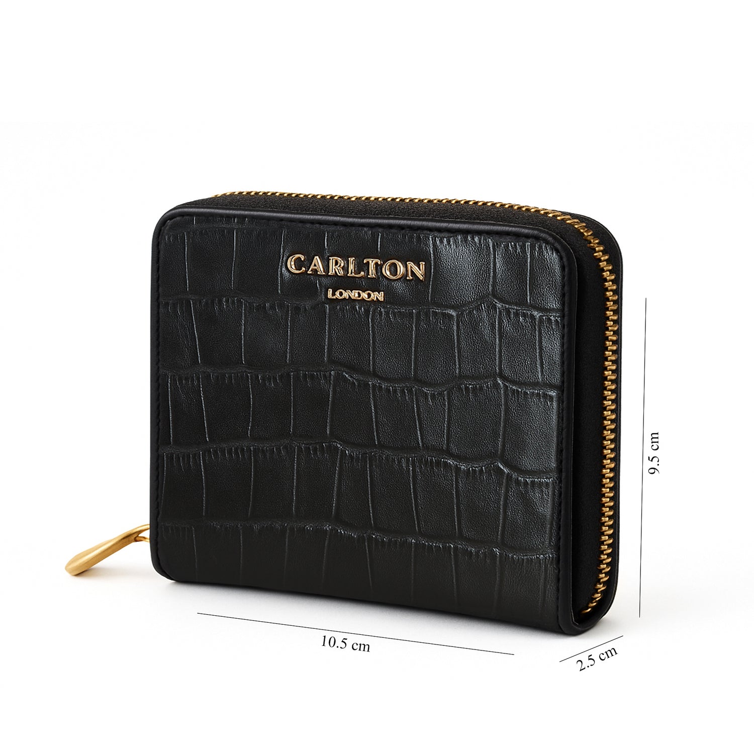Carlton London Women Estelle Zip Around Textured Wallet with Gold Hardware