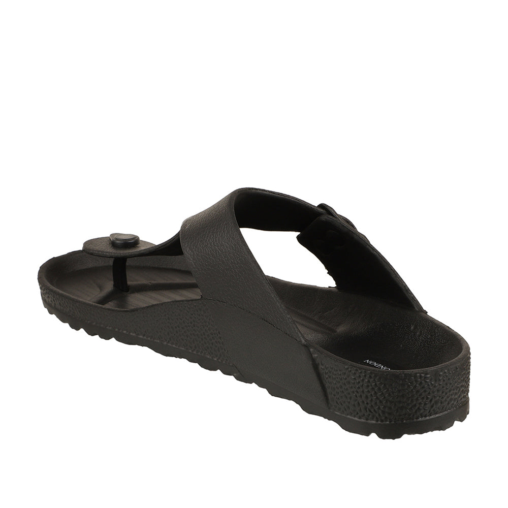 Men Solid Thong Slide with Adjustable Strap