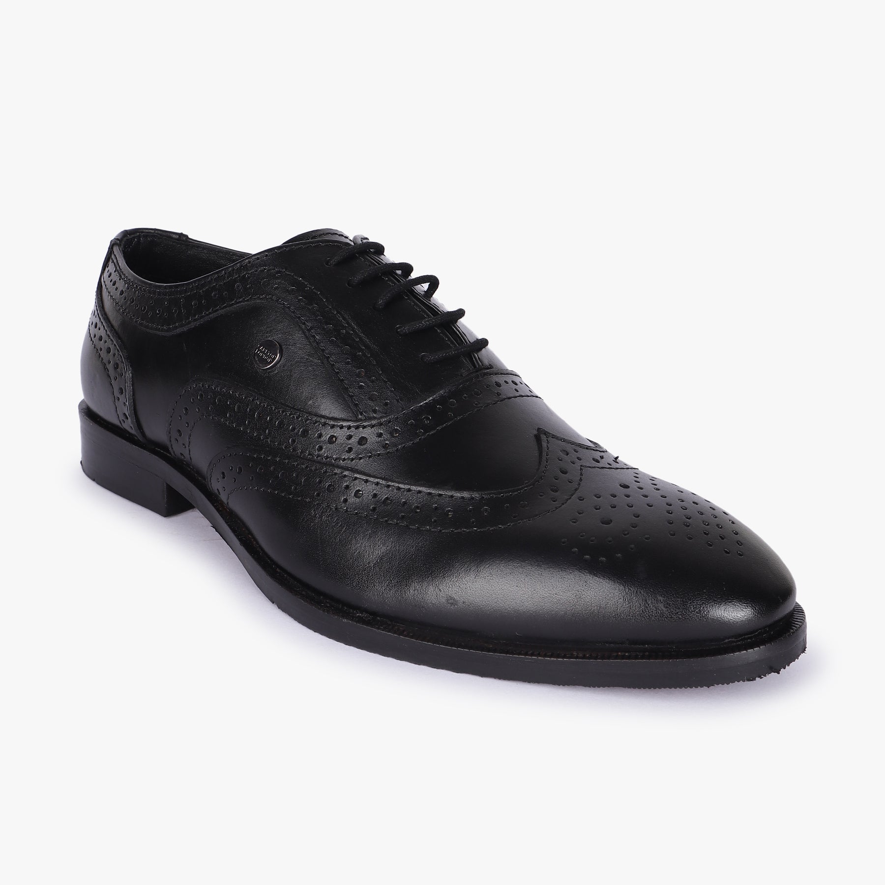 Men Black Leather Brogues