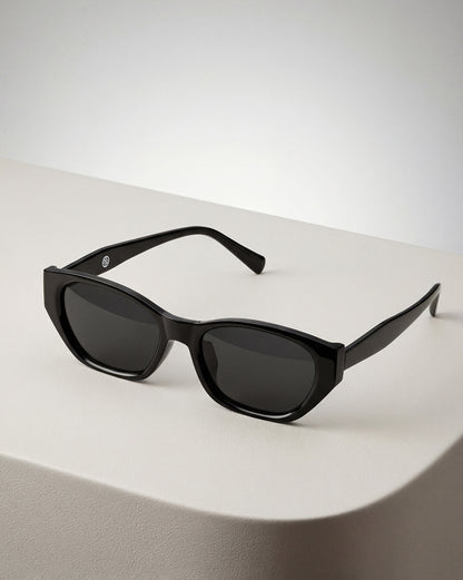 Women Black Toned UV Protected Black Lens Wayfarer Sunglasses