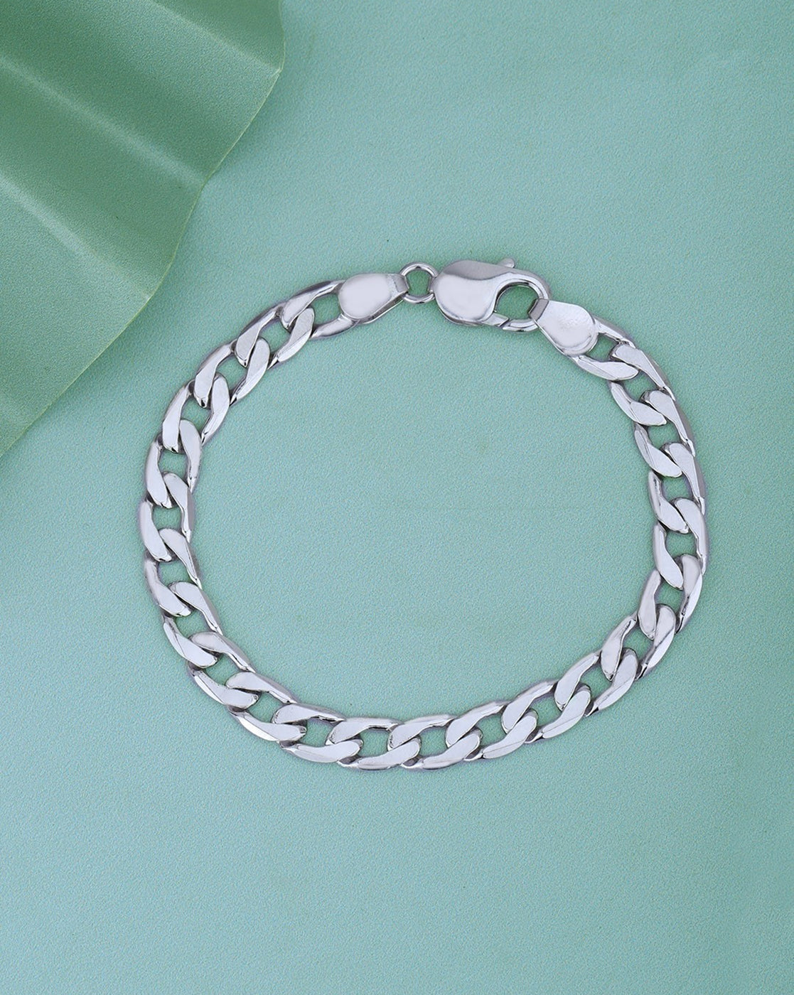 Men Rhodium Plated Bold link Bracelet