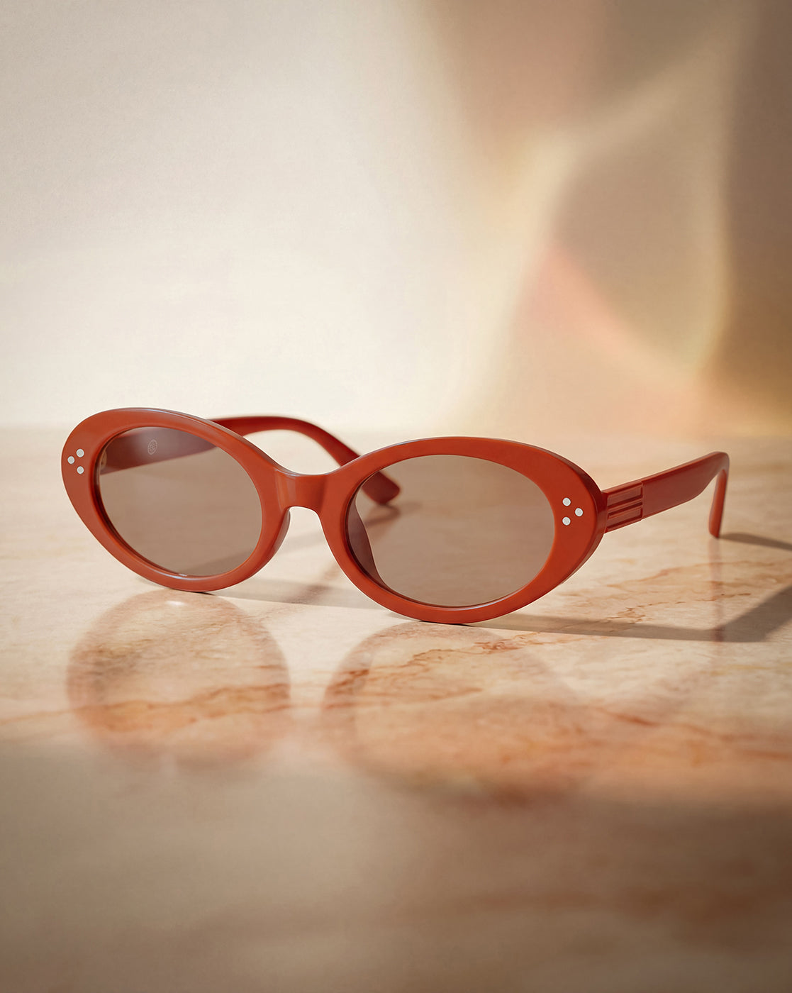 Women Orange Toned UV Protected Brown Lens Oval Sunglasses