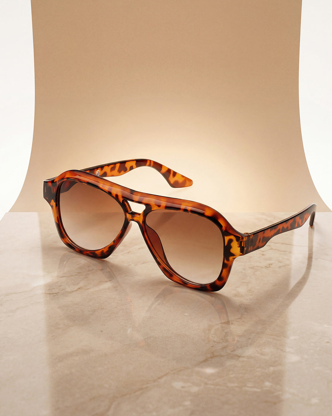 Women Tortoise Shell UV Protected Brown Lens Oversized Sunglasses